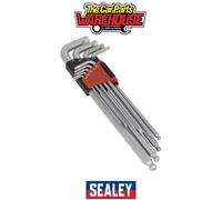 Sealey AK7181 Ball-End Hex Key Set 9Pc Extra-Long Lock-On™ Imperial