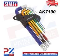 Sealey AK7190 Hex Allen Key Ball-End Set-9pc Colour-Coded Long Metric PZ