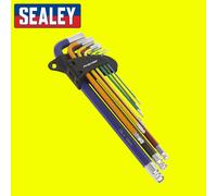 SEALEY AK7191 Ball-End Hex Key Set 9pc Colour-Coded Extra-Long Metric