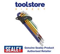 SEALEY AK7191 Ball-End Hex Key Set 9pc Colour-Coded Extra-Long Metric