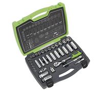 Sealey Ak7960 Socket Set 34Pc 3/8In Sq Drive 6Pt Walldrive Metric
