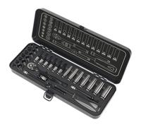 Sealey Socket Set AK7970 32Pc 1/4in Sq Drive 6Pt WallDrive® Metric Black Series