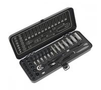 Sealey Socket Set AK7970 32Pc 1/4in Sq Drive 6Pt WallDrive® Metric Black Series