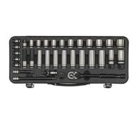Sealey AK7971 Socket Set 34 piece 3/8"Sq Drive 6pt WallDrive® Metric Black Series