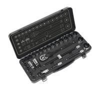 Sealey Premier Black Socket Set 1/2"Sq Drive 28pc