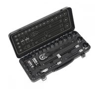 Sealey AK7972 Socket Set 28Pc 1/2inSq Drive 6Pt Walldrive® Metric Black Series