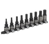 Sealey AK7986 9pc 3/8"Sq Drive Hex Key Socket Bit Set - Black Series