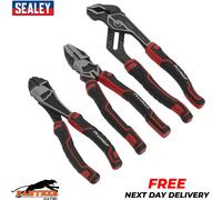 Sealey AK8377 Pliers Set High Leverage Premier Side Cutters Water Pump Plier 3pc