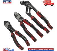 Sealey AK8377 Pliers Set High Leverage Premier Side Cutters Water Pump Plier 3pc