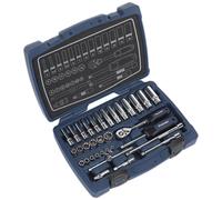 Sealey Ak8990 Socket Set 33Pc 1/4In Sq Drive 6Pt Walldrive Metric