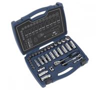 Sealey AK8991 Socket Set 34Pc 3/8inSq Drive 6Pt Walldrive® Metric
