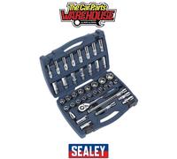 Sealey Ak8993 Socket Set 41Pc 1/2In Sq Drive 6Pt Walldrive Metric