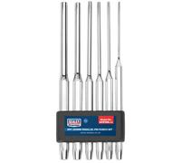 Sealey AK9128L 6pc Long Parallel Pin Punch Set 200mm - Professional Quality