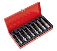 Sealey Hex Socket Bit Set Satin Finish 8 Pieces 1/2" Square Drive Metric Ak9310
