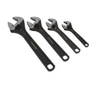 Sealey AK9567 4pc Adjustable Wrench Set, Black