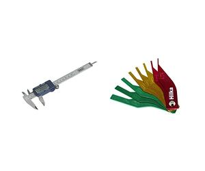 Sealey AK962EV Digital Vernier Calliper,Red,0mm-150mm & Hilka 12700108 Brake Pad Thickness Gauge, Set of 8