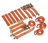 Sealey TDRWKIT Alloy/Steel Wheel Car Transporter Ratchet Strap Kit 4pc 50mm
