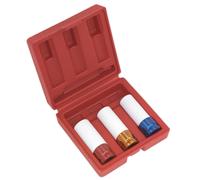 Sealey Alloy Wheel Impact Socket Set 3 Piece 1/2" Square Drive Wheel Nut Socket