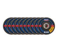 Sealey FD11540E10 40Grit Flap Discs Aluminium Oxide Ø115Mm Ø22Mm Bore - Pack Of 10