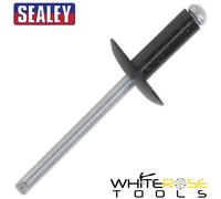 Sealey Aluminium Rivet Black Large Flange 4.8 x 18mm Pack of 200