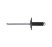 Sealey Aluminium Rivet Black Large Flange 4.8 x 18mm Pack of 200