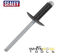 Sealey Aluminium Rivet Black Large Flange 4 x 10mm Pack of 200