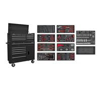 Sealey American Pro 15 Drawer Roller Cabinet + 117 Piece Hand Tool Kit Black