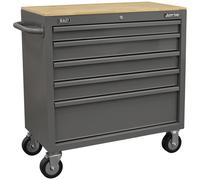 Sealey American Pro 5 Drawer Roller Cabinet and Wooden Worktop