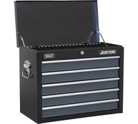 Topchest 5 Drawer with Ball-Bearing Slides - Black/Grey