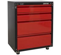 Sealey American Pro Modular 4 Drawer Cabinet and Worktop Black / Red