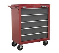 Sealey Rollcab 5 Drawer With Ball-bearing Slides - Red/Grey