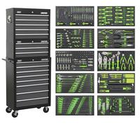 Sealey Tool Chest Combination 16 Drawer with Ball Bearing Slides - Black/Grey &4