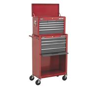 Sealey American PRO Topchest Rollcab Combination 13 Drawer Tool Chest Red/Grey