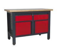 Sealey AP1372A Workbench with 2 Drawers & 2 Cupboards