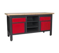 Sealey AP1905A Workbench with 2 Drawers, 2 Cupboards & Open Storage