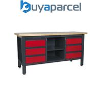 Sealey AP1905D Workbench with 6 Drawers & Open Storage