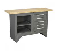 Sealey AP2030BB Workbench With 5 Drawers Ball-Bearing Slides Heavy-Duty