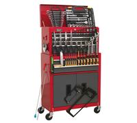 Sealey 128 Pcs 6 Drawers Top Chest & Roller Cab Tool Kit Red/black Ap2200Bbcombo