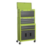 Sealey AP2200BBHVSTACK Topchest Mid-Box & Rollcab 9 Drawer Stack - Green
