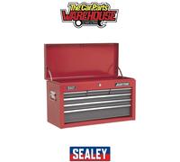 Topchest 6 Drawer with Ball-Bearing Slides - Red/Grey