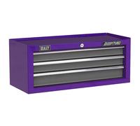 Sealey AP22309BBCP Mid-Box 3 Drawer with Ball Bearing Slides - Purple/Grey