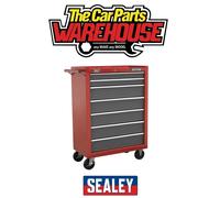 Rollcab 7 Drawer with Ball-Bearing Slides - Red/Grey