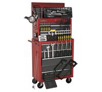 Topchest & Rollcab Combination 14 Drawer with Ball-Bearing Slides - Red/Grey & 281pc Tool Kit