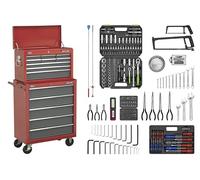 Topchest & Rollcab Combination 14 Drawer with Ball-Bearing Slides - Red/Grey & 281pc Tool Kit
