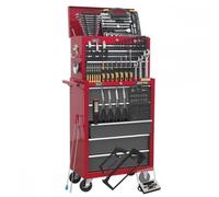 Topchest & Rollcab Combination 14 Drawer with Ball-Bearing Slides - Red/Grey & 281pc Tool Kit