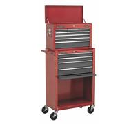 Sealey AP22513BB 13 Drawer Topchest & Rollcab Combination with Ball Bearing Runners - Red/Grey