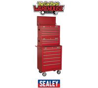 Sealey AP22STACK Topchest, Mid-Box & Rollcab 14 Drawer Stack - Red