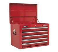 Sealey AP26059T Topchest 5 Drawer With Ball-Bearing Slides - Red