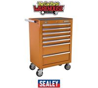 Sealey Orange Tool Box Cabinet Chest Rollcab 7 Drawer with Ball Bearing Slides