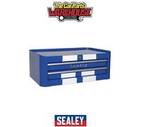Sealey Mid-Box 2 Drawer Retro Style Blue With White Stripe - Part No. AP28102BWS